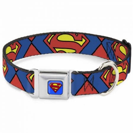 Superman logós kutyanyakörv - AirCraft csattal - 40–58 cm, 4,0 cm